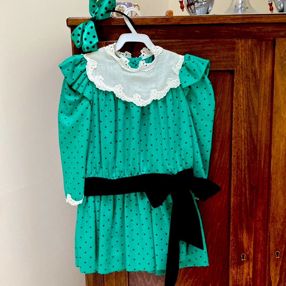 MATCHING HEADBAND WITH PRECIOUS POLKA DOT SARA KENT DRESS